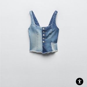 Zara- Patchwork Denim Top